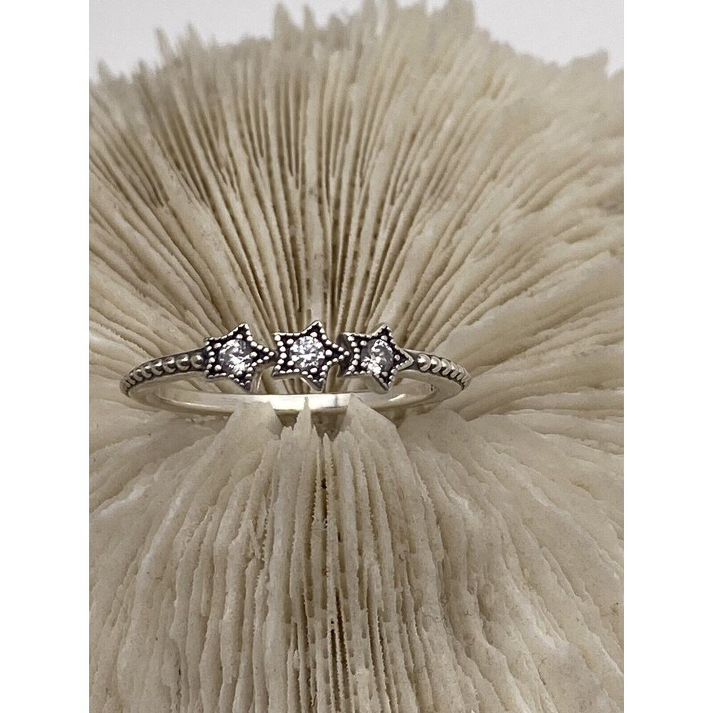** AUTHENTIC PANDORA CELESTIAL STARS RING 925 STERLING SILVER CZ SIZE 6.5
